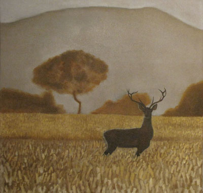 Peinture Animalière - Marc Legris - Norbert le cerf - 2014 - huile sur toile - 80x80cm Marc Legris - Peinture Animalière