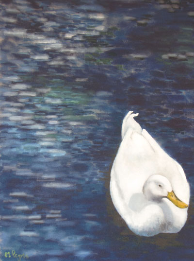 Peinture Animalière - Marc Legris - Gaspard le canard - 2013 - huile sur toile - 80x60cm Marc Legris - Peinture Animalière