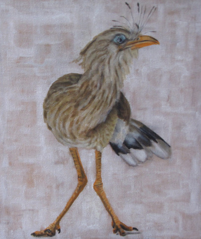Peinture Animalière - Marc Legris - Martha la cariama - 2010 - huile sur toile - 65x54 Marc Legris - Peinture Animalière