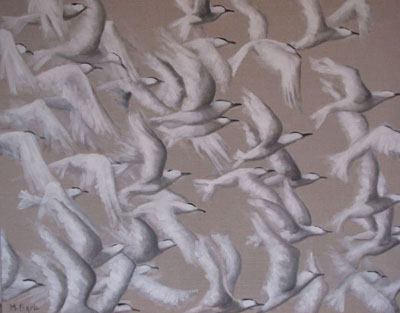 Peinture Animalière - Marc Legris - Vol de sternes - 2014 - huile sur toile - 92x73cm Marc Legris - Peinture Animalière