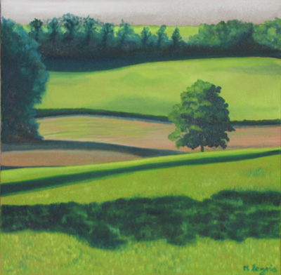 Peinture Paysages - Marc Legris - Cantal - Concasty - 2007 - huile sur toile - 60x60cm Marc Legris - Peinture Paysages