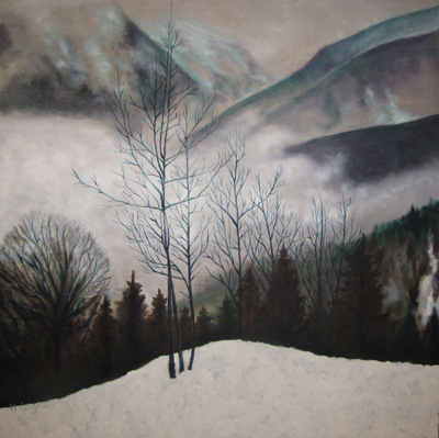 Peinture Paysages - Marc Legris - Courchevel - 2006 - huile sur toile - 100x100cm Marc Legris - Peinture Paysages