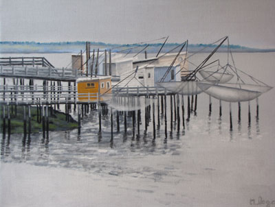 Peinture Paysages - Gironde - 2011 - huile sur toile - 65x54cm Marc Legris - Peinture Paysages
