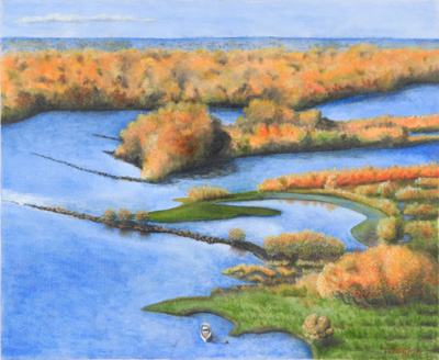Peinture Paysages - Marc Legris - La Loire - 2001 - huile sur toile - 60x73cm Marc Legris - Peinture Paysages