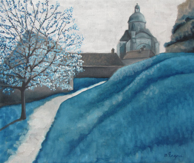 Peinture Paysages - Provins St-Quiriace - 2011 - huile sur toile - 65x54cm Marc Legris - Peinture Paysages