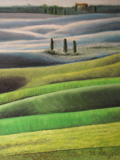 Peinture Paysages - Marc Legris - Toscane - 2007 - huile sur toile - 24x19cm Marc Legris - Peinture Paysages