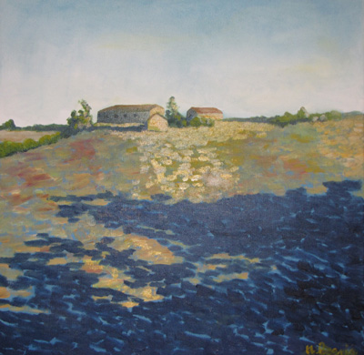 Peinture Paysages - Marc Legris - Toscane - Castelina - 2007- huile sur toile - 60x60cm Marc Legris - Peinture Paysages