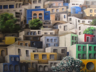 Peinture Paysages - Marc Legris - Amérique du Sud - huile sur toile - 46x38cm Marc Legris - Peinture Paysages