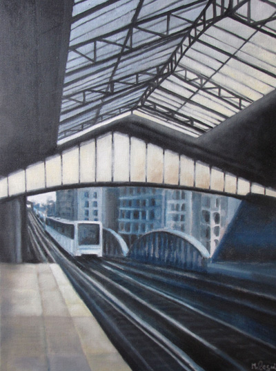 Peinture Paysages - Marc Legris - Métro Paris - 2013 - huile sur toile - 65x81cm Marc Legris - Peinture Paysages