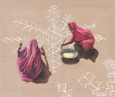Peinture Voyages - Marc Legris - Rajasthan - 2003 - huile sur toile - 60x73cm Marc Legris - Peinture Voyages