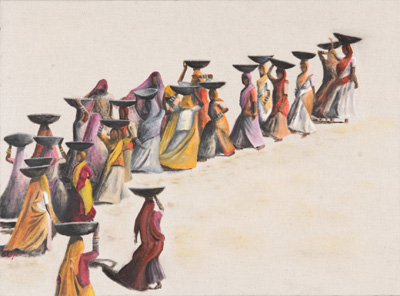 Peinture Voyages - Marc Legris - Rajasthan - 2003 - huile sur toile - 81x60cm Marc Legris - Peinture Voyages
