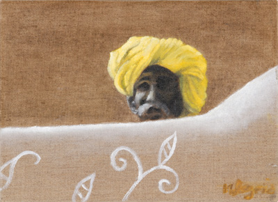 Peinture Voyages - Marc Legris - Rajasthan - Homme au Turban - 2003 - huile sur toile - 33x24cm Marc Legris - Peinture Voyages