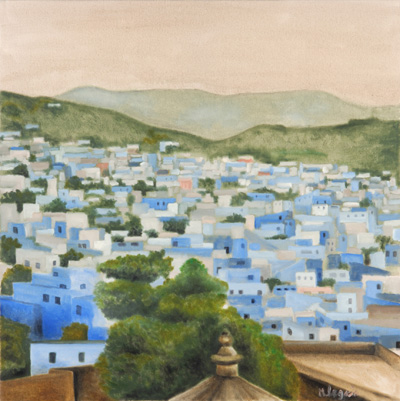 Peinture Voyages - Marc Legris - Rajasthan - Jodhpur - 2004 - huile sur toile - 100x100cm Marc Legris - Peinture Voyages